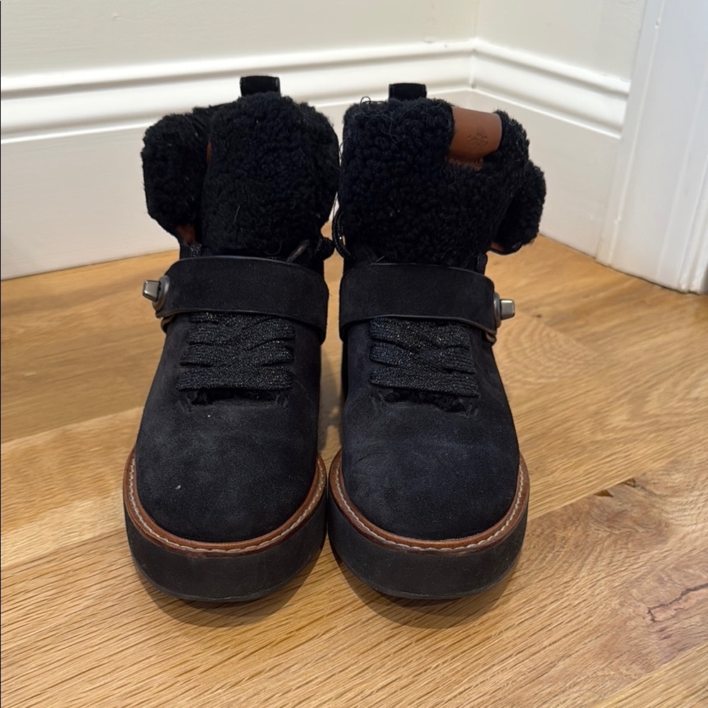 Coach Black Shearling Boots - City Hiker Boot